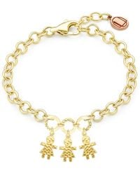 Unaloe - Adjustable Plated Mom Bracelet With Three Little Girls Charms, Perfect Gift For Moms And Families - Lyst