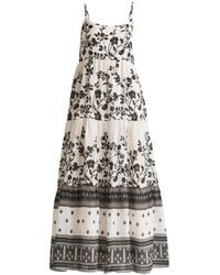 REISTOR - Strappy Tiered Maxi Crepe Dress - Lyst
