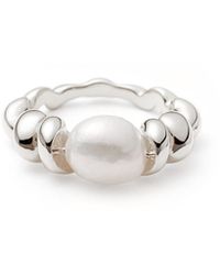 Shabella Nyc - Braided Pearl Ring - Lyst