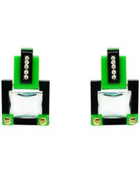Gissa Bicalho - Handmade Acrylic Earring M Deco Rectangular Cut Stone - Lyst