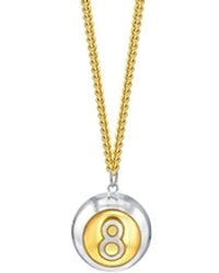 True Rocks - 2-Tone 18Kt-Plated & Sterling Mini 8 Ball Pendant On Chain - Lyst