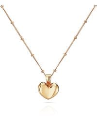 Lulu and Boo Jewellery - Solid Nine Carat Necklace With Puffy Heart Pendant - Lyst