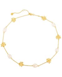 Lulu B London - Daisy Flower & Pearl Chain Necklace - Lyst