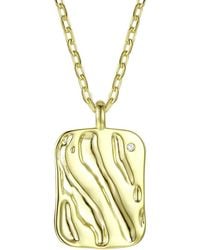 Genevive Jewelry - Rachel Glauber Stunning Plated Square Pendant Necklace - Lyst