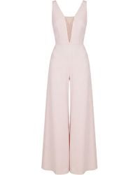 Nomi Fame - Primrose Deep V-Neck Light Palazzo Jumpsuit - Lyst