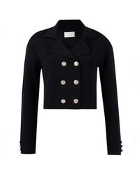 Peraluna - Kathy Crop Blazer Knit Jacket - Lyst