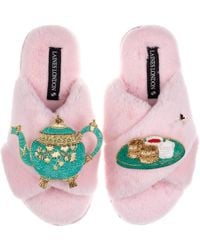 Laines London - Laines X Juliet Slippers With Tea & Scones Brooches - Lyst