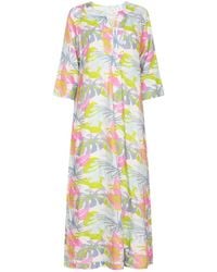 NoLoGo-chic - Fern Leaf Maxi Dress Linen Multi - Lyst