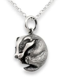 Adrian Ashley - Badger Pendant And Chain Made From Solid Sterling - Lyst