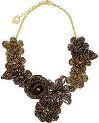 Lavish by Tricia Milaneze - Sepia Mix Blossom Handmade Crochet Necklace - Lyst