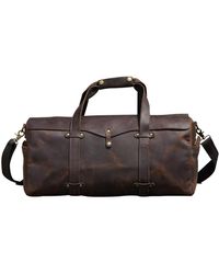 Touri - Stitched Detail Genuine Leather Holdall - Lyst