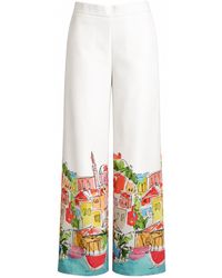 Richa Sharma - Handcrafted Linen Cotton Wide Leg Trousers - Lyst