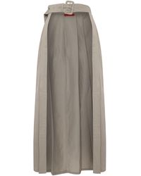 Pcfg - Neutrals Linen Blend Shiny Woven Skirt - Lyst