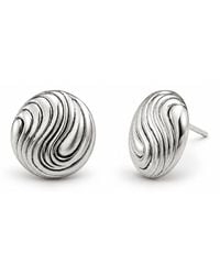 Gold & Honey - Swirl Pattern Round Stud Earrings - Lyst