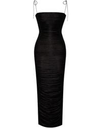 Miss Circle New York - The Glint Ruched Chiffon Long Maxi Dress - Lyst