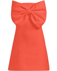 Tia Dorraine - Love Affair Statement Bow Mini Dress, Orange - Lyst