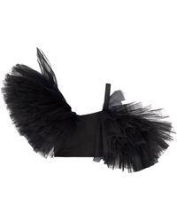 LIA ARAM - Asymmetrical Tulle-Trimed Bustier - Lyst