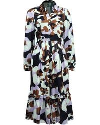 Smart and Joy - Macro Abstract Print V Neck Dress - Lyst