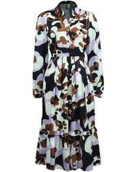Smart and Joy - Macro Abstract Print V Neck Dress - Lyst