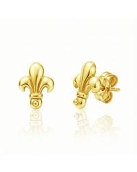 Unaloe - Plated Florentine Lily Earrings – Symbol Of Beauty And Tradition – Jewellery For - Lyst