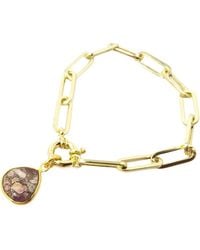 Harfi - Plated Natural Tourmaline October Birthstone Gemstone Bracelet - Lyst