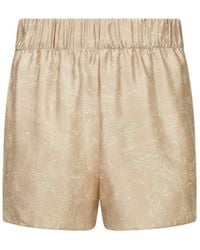 Lily Rou - Neutrals Silk Ripple Relaxed Shorts - Lyst
