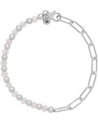 Nellou Jewellery - Neutrals Moonstone Gem Shine Bracelet Sterling - Lyst