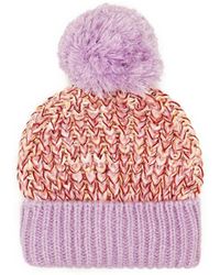 Cara & The Sky - Lolly Beanie Bobble Hat Lilac - Lyst