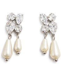 Maison De Gala - Crystal & Pearl Drop Earrings - Lyst