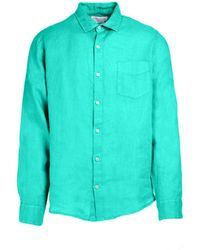 Haris Cotton - Long Sleeved Front Pocket Linen Shirt - Lyst