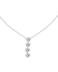 Diamonbliss - Embellished With Swarovski Plated Oval Cut Drop Pendant Necklace, Five Carats - Lyst