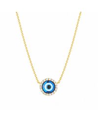 Spero London - Halo Real Evil Eye Sterling Necklace - Lyst
