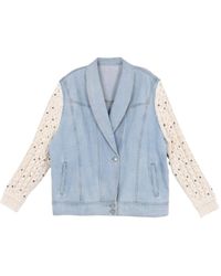 Saachi - Pearl Knit Denim Jacket - Lyst