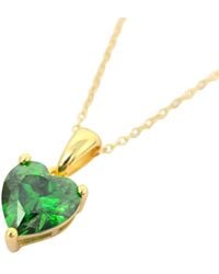 Harfi - Emerald Love Heart Pendant May Birthstone Necklace - Lyst