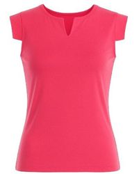 Conquista - V Neck Cap Sleeve Top - Lyst
