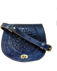 Berber Leather - The Temara Small Embossed Saddle Bag - Lyst