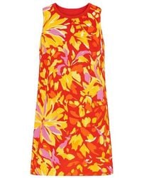 Conquista - Sleeveless Pleat Detail Cotton Dress - Lyst