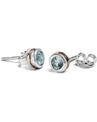 Isla Silver - Handmade Topaz Stud Earrings - Lyst