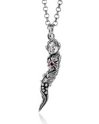 Unaloe - Sterling Necklace With Goddess Of Fortune With Natural Ruby - Lyst