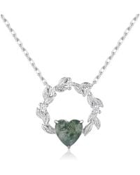 Azura Jewelry New York - Heart Desire Moss Agate Vermeil Necklace - Lyst