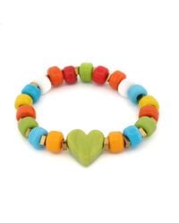 Ebru Jewelry - Colorful Harmony Heart Beaded Bracelet - Lyst