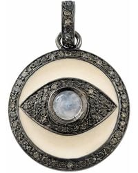 Heather Hawkins Jewelry - Evil Eye Enamel Diamond Oxidized Sterling Pendant Charm - Lyst