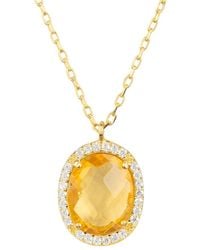 LÁTELITA London - Beatrice Oval Gemstone Pendant Necklace Gold Citrine Hydro - Lyst