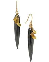 Lori Kaplan Design - Hematite Drops With Sapphire Earrings - Lyst