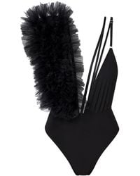 LIA ARAM - Contemporary Ruffled Tulle Bodysuit - Lyst