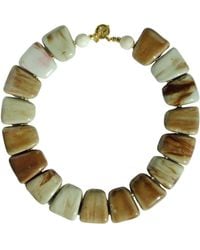 Edgar Navarro Jewelry - Neutrals Navarro Sand Trapezoid Ceramic Statement Necklace - Lyst