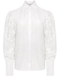 Mandragora - Cotton Ecru Shirt With Embroidered Sleeves – Madden - Lyst