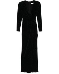 Nissa - Glitter-Detail Velvet Maxi Dress - Lyst