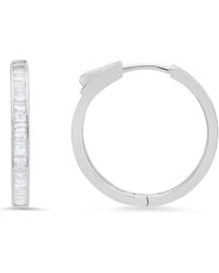 Kylie Harper - Diamond Lock Baguette-Cut Statement Hoop Earrings - Lyst