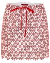 Pcfg - The Broderie Anglaise Edit Mini Skirt With Embroidery - Lyst